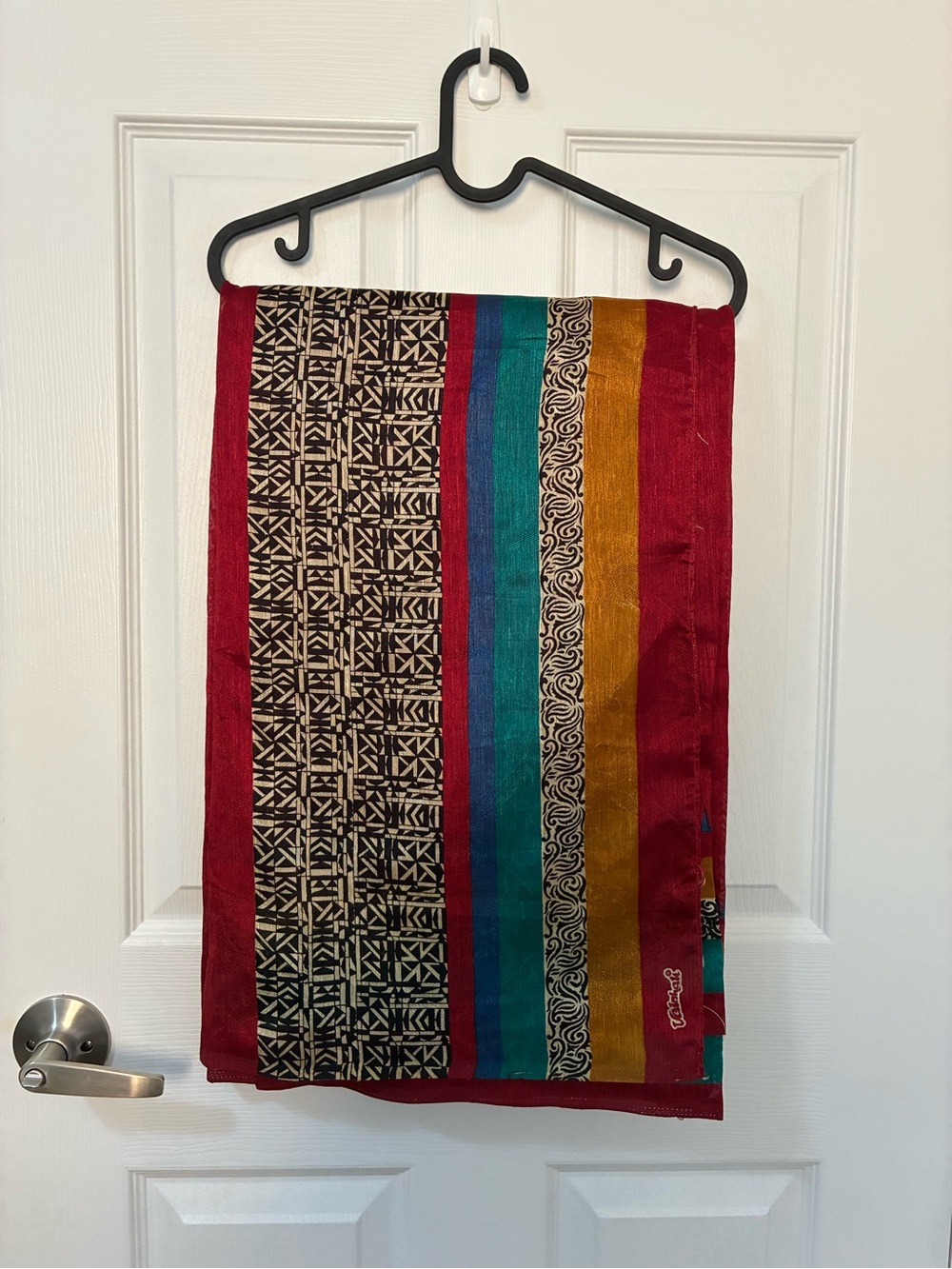 Red Multicolor Border Saree - Picture 2 of 6